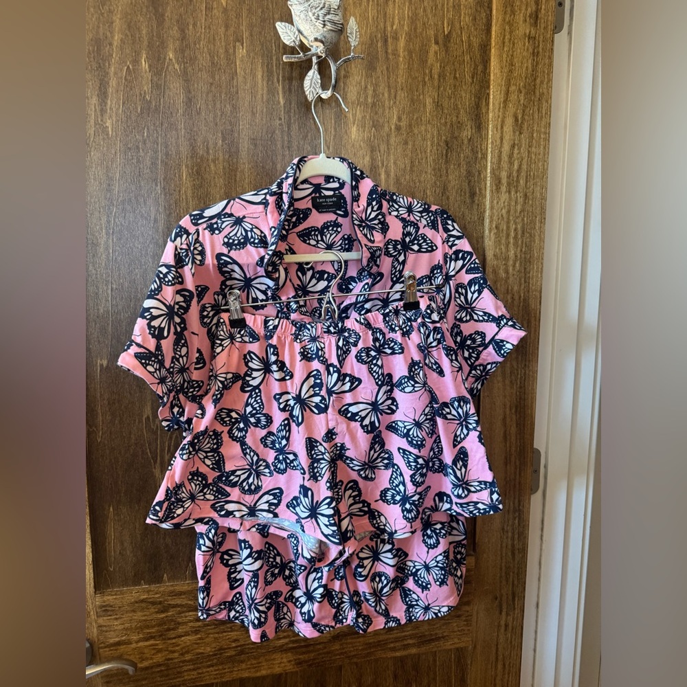 Kate Spade Pink Butterfly Pajama Set